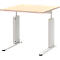 Bureau BARI, pieds en C, forme B, rectangulaire, l. 800 x P 800 x H 680 - 820 mm, coloris érable