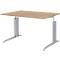 Bureau BARI, rectangulaire, forme A, pieds en C, l. 1200 x P 800 mm, coloris chêne