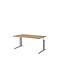 Bureau BARI, rectangulaire, forme A, pieds en C, l. 1600 x P 800 mm, coloris chêne