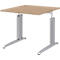 Bureau BARI, rectangulaire, forme A, pieds en C, l. 800 x P 800 mm, coloris chêne
