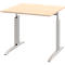 Bureau BARI, rectangulaire, forme A, pieds en C, l. 800 x P 800 mm, coloris érable