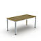 Bureau Bexxstar, rechthoek, 4-poot vierkante buis, B 1600 x H 740 mm, eiken/chroomzilver