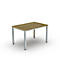 Bureau Bexxstar, rectangulaire, 4 pieds en tube carré, L 1200 x H 740 mm, chêne/chrome argenté