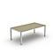 Bureau Bexxstar, rectangulaire, 4 pieds en tube carré, L 2000 x P 1000 x H 740 mm, érable/chrome argenté