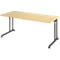 Bureau Breno, réglage manuel de la hauteur, passage de câbles horizontal, L 1800 x P 800 x H 680-820 mm, panneau de particules &amp; acier, érable/graphite