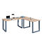 Bureau d'angle, angle 90°, pied à console, L 1900 x P 500/1900 x H 760 mm, chêne/argent Sonoma