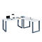Bureau d'angle, angle 90°, pied de support, L 1900 x P 500/1900 x H 760 mm, blanc/argent