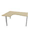 Bureau d'angle ARLON-OFFICE, 4 pieds, approche à gauche, L 1600 x P 1200 x H 730 mm, décor chêne