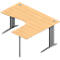 Bureau d’angle ARLON-OFFICE, l. 1600 x P 1200 x H 730 mm, coloris hêtre