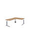 Bureau d'angle BARI, 90°, angle à droite, pieds en C, l. 1800 x P 800 mm, coloris chêne