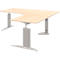 Bureau d'angle BARI, 90°, angle à droite, pieds en C, l. 1800 x P 800 mm, coloris érable
