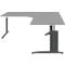 Bureau d'angle BARI, 90°, angle à droite, pieds en C, l. 1800 x P 800 mm, gris moyen