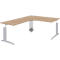 Bureau d'angle BARI, 90°, angle à gauche, pieds en C, l. 1800 x P 1800 mm, coloris chêne