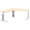 Bureau d'angle BARI, 90°, angle à gauche, pieds en C, l. 1800 x P 1800 mm, coloris érable