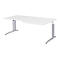Bureau d'angle BARI, 90°, forme A, angle à droite, pieds en C, l. 2000 x P 1000 mm, blanc