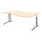 Bureau d'angle BARI, 90°, forme A, angle à droite, pieds en C, l. 2000 x P 1000 mm, coloris érable