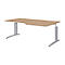 Bureau d'angle BARI, 90°, forme A, angle à droite, pieds en C, l. 2000 x P 800 mm, coloris chêne