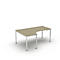 Bureau d'angle BEXXSTAR, pied en tube rond, approche à gauche, L 2000 x P 800/1200 mm, décor érable