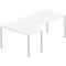 Bureau d’angle BEXXSTAR, piètement rond, asymétrique, extension à gauche, l. 2000 x P 800/1200 mm, blanc