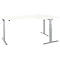 Bureau d'angle ERGO-T 2.0 - réglage électrique de la hauteur - angle droit 90°- L 2000 x H 640-1300 mm - pied en T alu blanc - blanc - notre marque Schäfer Shop Select 
