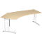 Bureau d’angle PALENQUE 135°, pieds en C, angle à gauche, l. 2165 x P 800/1130 x H 680 - 820 mm, érable