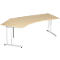Bureau d’angle PALENQUE 135°, pieds en C, angle à gauche, l. 2165 x P 800/1130 x H 720 mm, érable