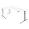 Bureau d'angle Planova Ergostyle, hauteur réglable électriquement, angle de 90° à gauche, pied C, L 2000 x P 1200/800 mm, blanc 