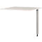 Bureau d'angle Profi 2.0, réglage mécanique de la hauteur, piétement en C, y compris table d'extension avec pied support, L 2400 x P 2600 x H 700-800 mm, argent/gris clair