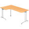 Bureau d’angle TARA 90°, pieds en C, rectangulaire, l. 2000 mm, coloris hêtre