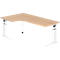 Bureau d'angle TARVIS, l. 2000 x P 1200/800 x H 680 - 860 mm, armature blanche, coloris chêne