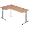 Bureau d'angle ULM, à gauche ou à droite, l. 2000 x P 1200 x H 650 - 850 mm, coloris noyer