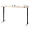 Bureau EHV, hauteur réglable électriquement, jusqu'à 100 kg, 605-1265 mm, piétement en T sans traverse, panneau up/down, L 1800 x P 800, érable/noir