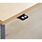 Bureau, elektrisch in hoogte verstelbaar, incl. kabelketting &amp; kabelgoot, rechthoekig, T-voet, B 1600 x D 800 x H 715-1205 mm, ahorn/blank aluminium