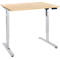 Bureau, elektrisch in hoogte verstelbaar, rechthoekig, T-Fu, B 1200 x D 800 x H 755-1255 mm, ahorn/weialu + memory-bedieningspaneel, kabelgoot