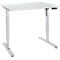 Bureau, elektrisch in hoogte verstelbaar, rechthoekig, T-Fu, B 1200 x D 800 x H 755-1255 mm, lichtgrijs/wit + memory-bedieningspaneel, kabelgoot
