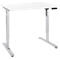 Bureau, elektrisch in hoogte verstelbaar, rechthoekig, T-Fu, B 1200 x D 800 x H 755-1255 mm, wit/weialu + memory-bedieningspaneel, kabelgoot