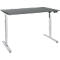 Bureau, elektrisch in hoogte verstelbaar, rechthoekig, T-Fu, B 1600 x D 800 x H 755-1255 mm, grafiet/wit + memory bedieningspaneel, kabelgoot