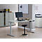Bureau, elektrisch in hoogte verstelbaar, rechthoekig, T-Fu, B 1600 x D 800 x H 755-1255 mm, lichtgrijs/wit + memory-bedieningspaneel, kabelgoot