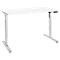 Bureau, elektrisch in hoogte verstelbaar, rechthoekig, T-Fu, B 1600 x D 800 x H 755-1255 mm, wit/weialu + memory-bedieningspaneel, kabelgoot