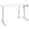 Bureau, elektrisch in hoogte verstelbaar, rechthoekig, T-poot, B 1600 x D 800 x H 755-1255 mm, wit/blank aluminium + bedieningspaneel met geheugen, kabelspiraal