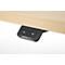 Bureau, elektrisch in hoogte verstelbaar, T-poot zonder dwarsbalk, B 1300 x D 650 x H 605-1265 mm, ahorn/wit