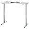 Bureau, elektrisch in hoogte verstelbaar, T-poot zonder dwarsbalk, B 1300 x D 650 x H 605-1265 mm, lichtgrijs/zilver