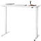 Bureau, elektrisch in hoogte verstelbaar, T-poot zonder dwarsbalk, B 1300 x D 650 x H 605-1265 mm, wit/wit