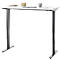 Bureau, elektrisch in hoogte verstelbaar, T-poot zonder dwarsbalk, B 1300 x D 650 x H 605-1265 mm, wit/zwart