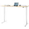 Bureau, elektrisch in hoogte verstelbaar, T-poot zonder dwarsbalk, B 1600 x D 800 x H 605-1265 mm, ahorn/wit