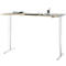 Bureau, elektrisch in hoogte verstelbaar, T-poot zonder dwarsbalk, B 1600 x D 800 x H 605-1265 mm, eiken/wit