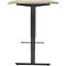 Bureau, elektrisch in hoogte verstelbaar, T-poot zonder dwarsbalk, B 1600 x D 800 x H 605-1265 mm, eiken/zwart