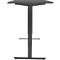 Bureau, elektrisch in hoogte verstelbaar, T-poot zonder dwarsbalk, B 1600 x D 800 x H 605-1265 mm, grafiet/zwart