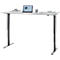 Bureau, elektrisch in hoogte verstelbaar, T-poot zonder dwarsbalk, B 1600 x D 800 x H 605-1265 mm, lichtgrijs/zwart