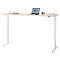 Bureau, elektrisch in hoogte verstelbaar, T-poot zonder dwarsbalk, B 1800 x D 800 x H 605-1265 mm, ahorn/wit